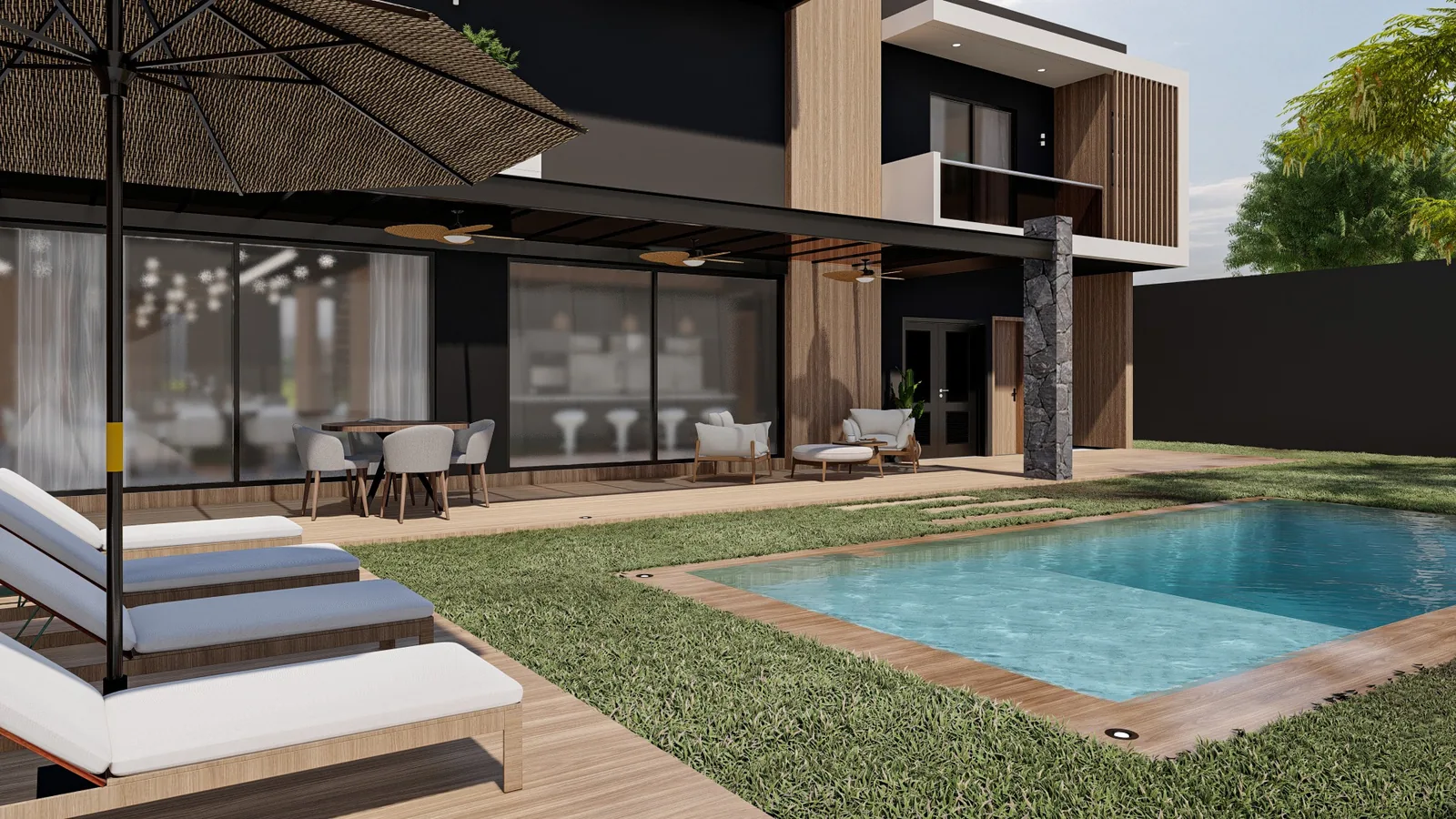 Residencia con terraza y alberca