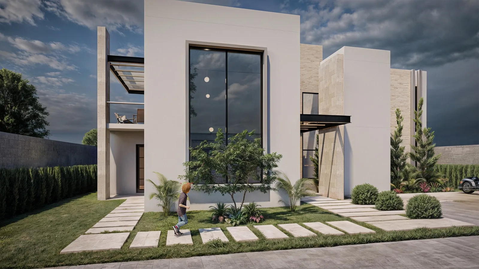 Fachada residencial contemporánea